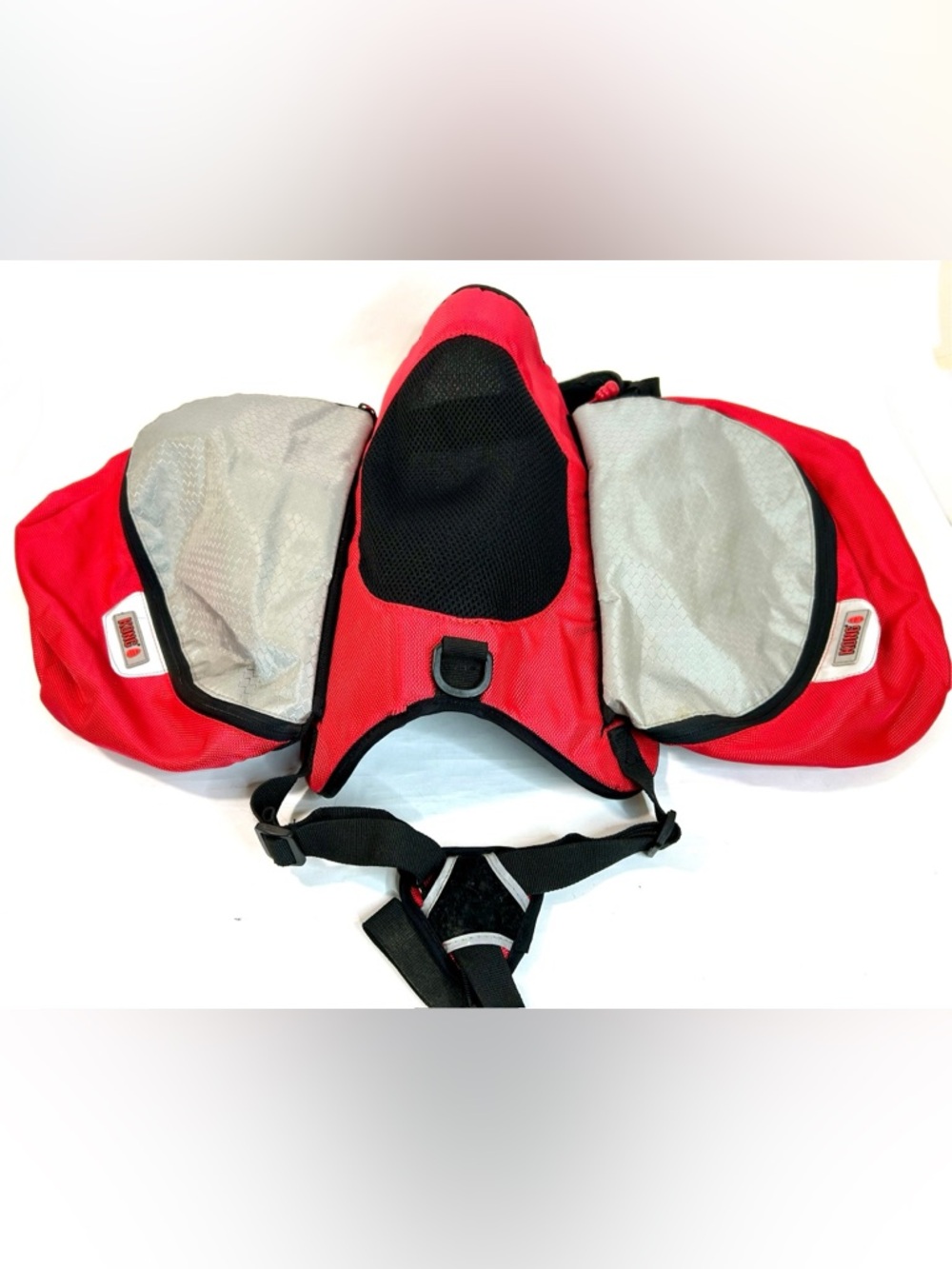 Kong Red and Grey Saddlebag Backpack Harness, size L/XL